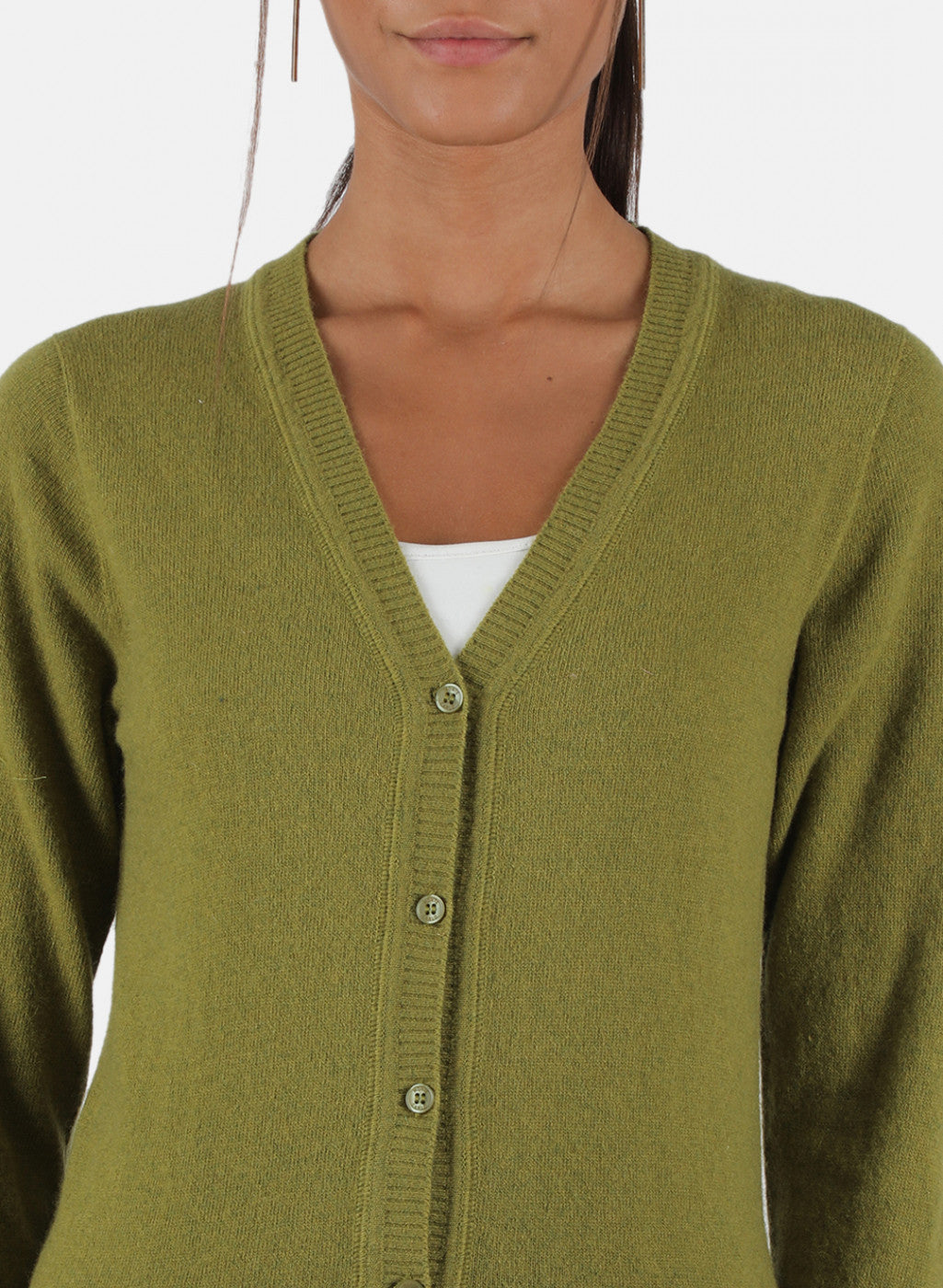 Women Green Solid Cardigan