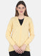 Women Yellow Solid Cardigan