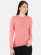 Women Peach Solid Winter Top