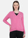 Women Pink Solid Cardigan