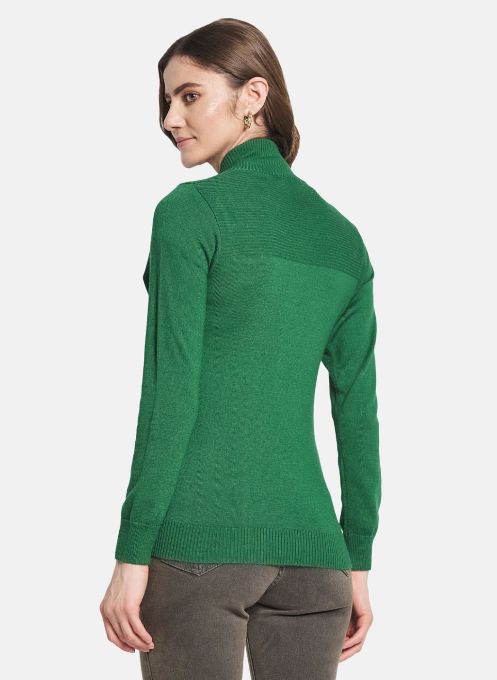 Women Green Solid Cardigan
