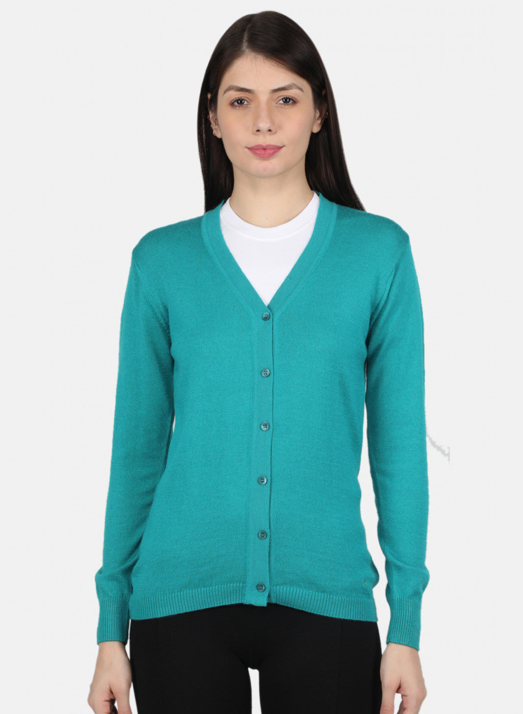 Women Light Green Solid Cardigan