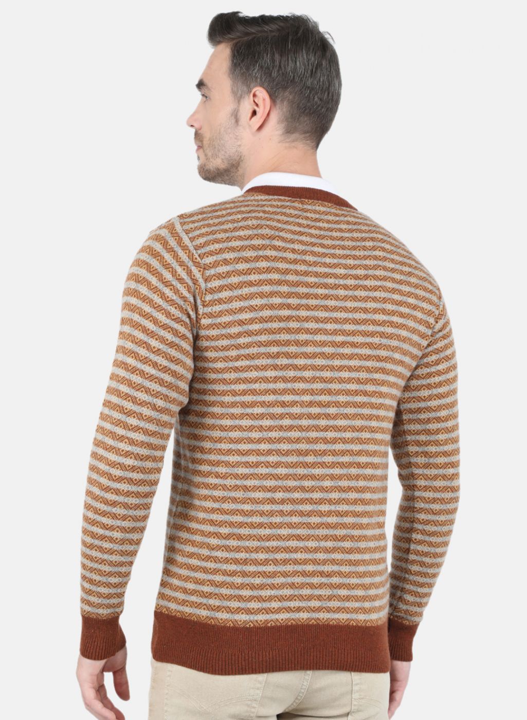 Men Multi Color Self Design Pullover