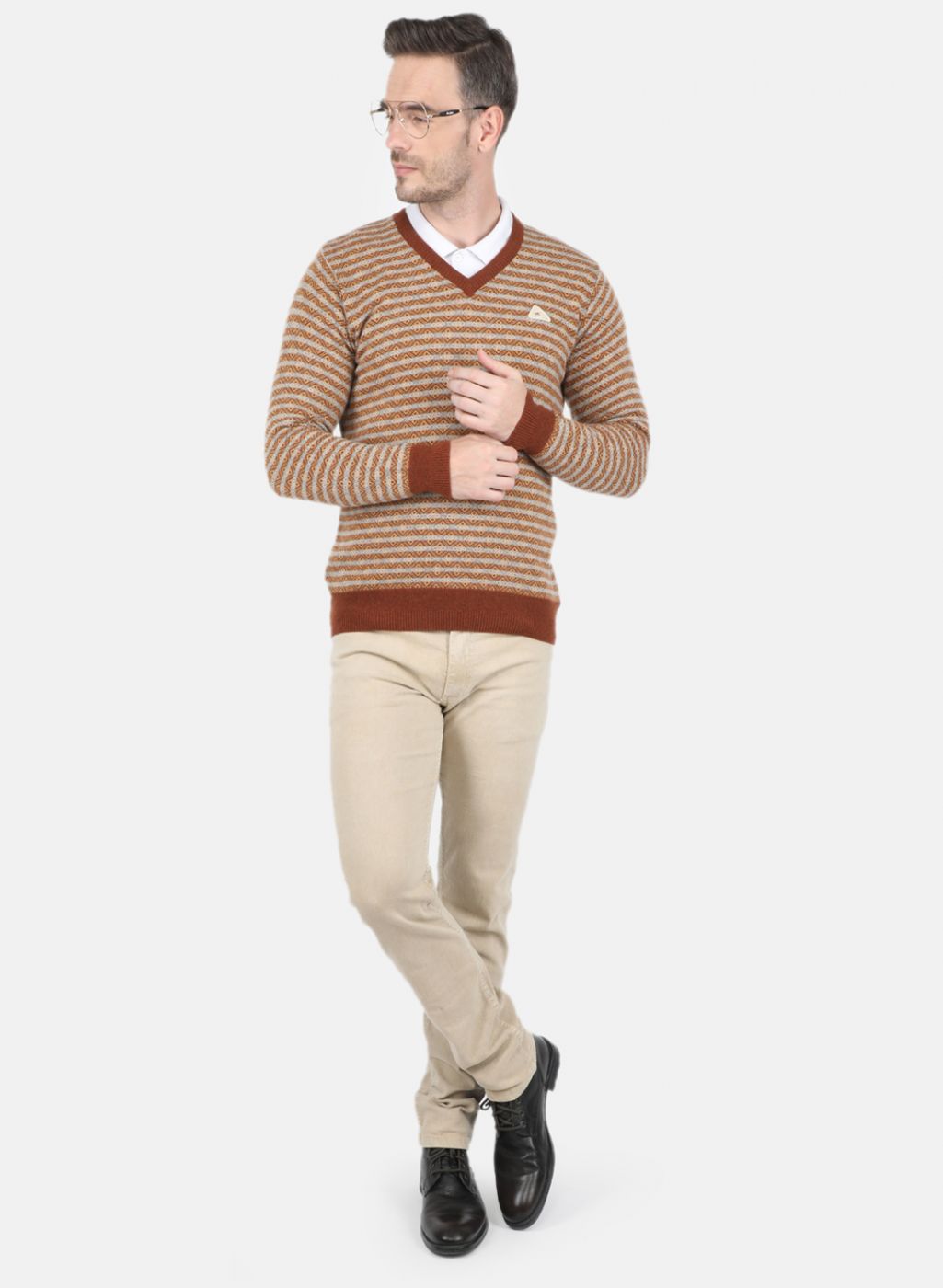 Men Multi Color Self Design Pullover
