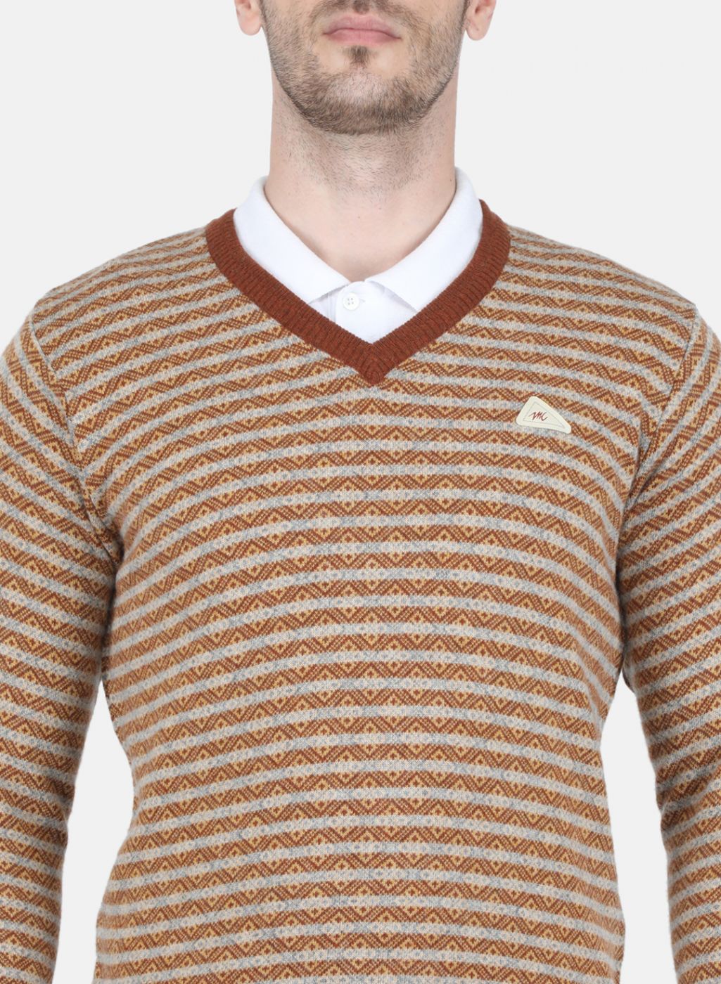 Men Multi Color Self Design Pullover