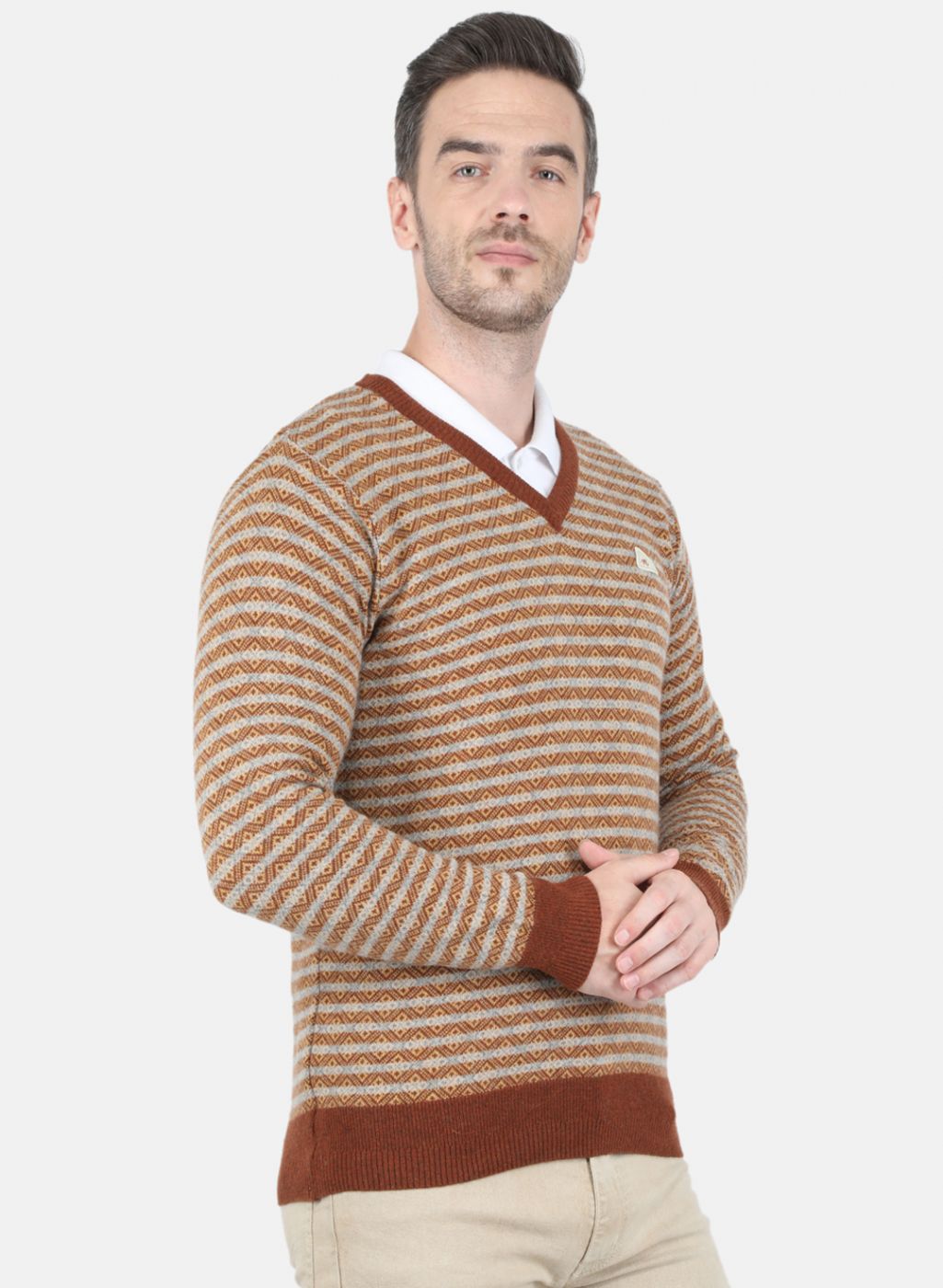 Men Multi Color Self Design Pullover