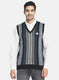 Men Black Self Design Sweater