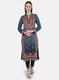 Women Blue Self Design Kurti+Lower Set