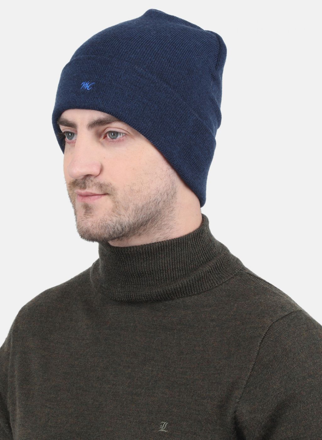 Men Blue Self Design Cap