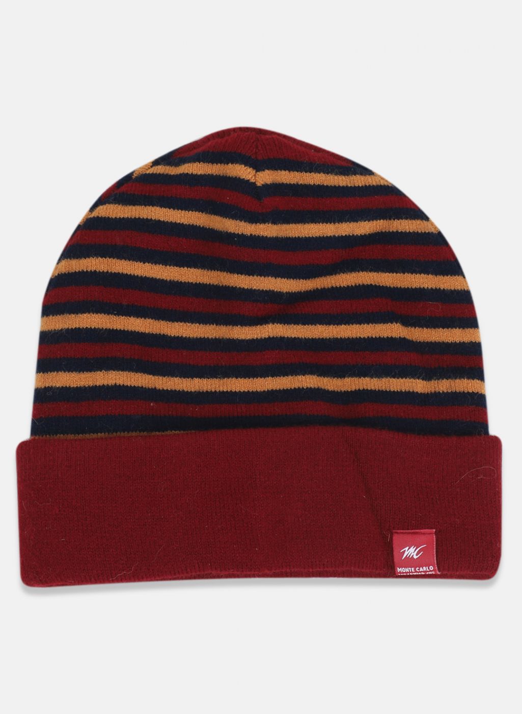 Men Red Self Design Cap