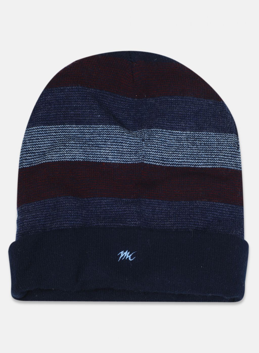 Men Red Self Design Cap