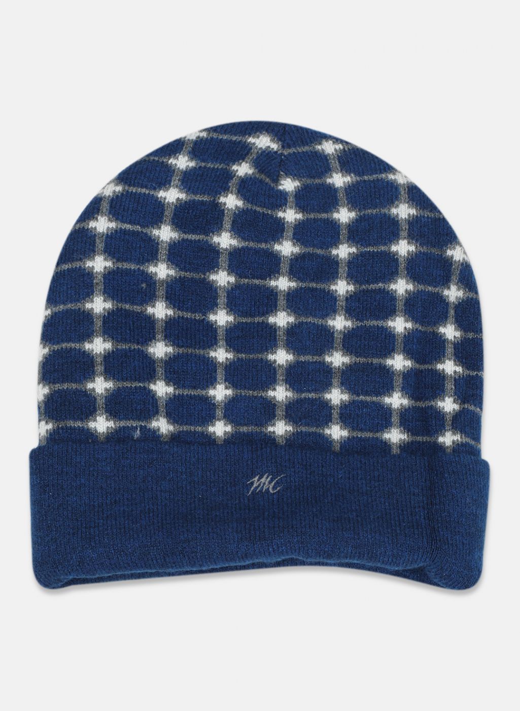 Men Blue Self Design Cap