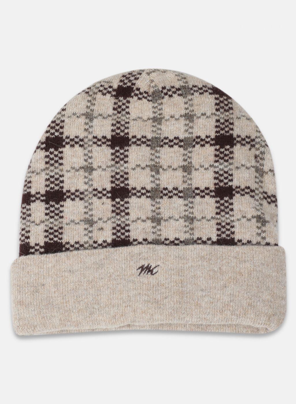 Men Beige Self Design Cap