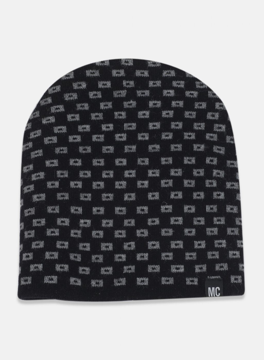 Men Black Self Design Cap