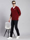 Men Maroon Solid Pullover