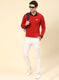 Men Red Solid Wool blend Pullover