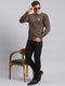 Men Brown Solid Wool blend Pullover