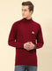 Men Red Solid Blend wool Pullover