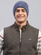 Men Blue Self Design Cap