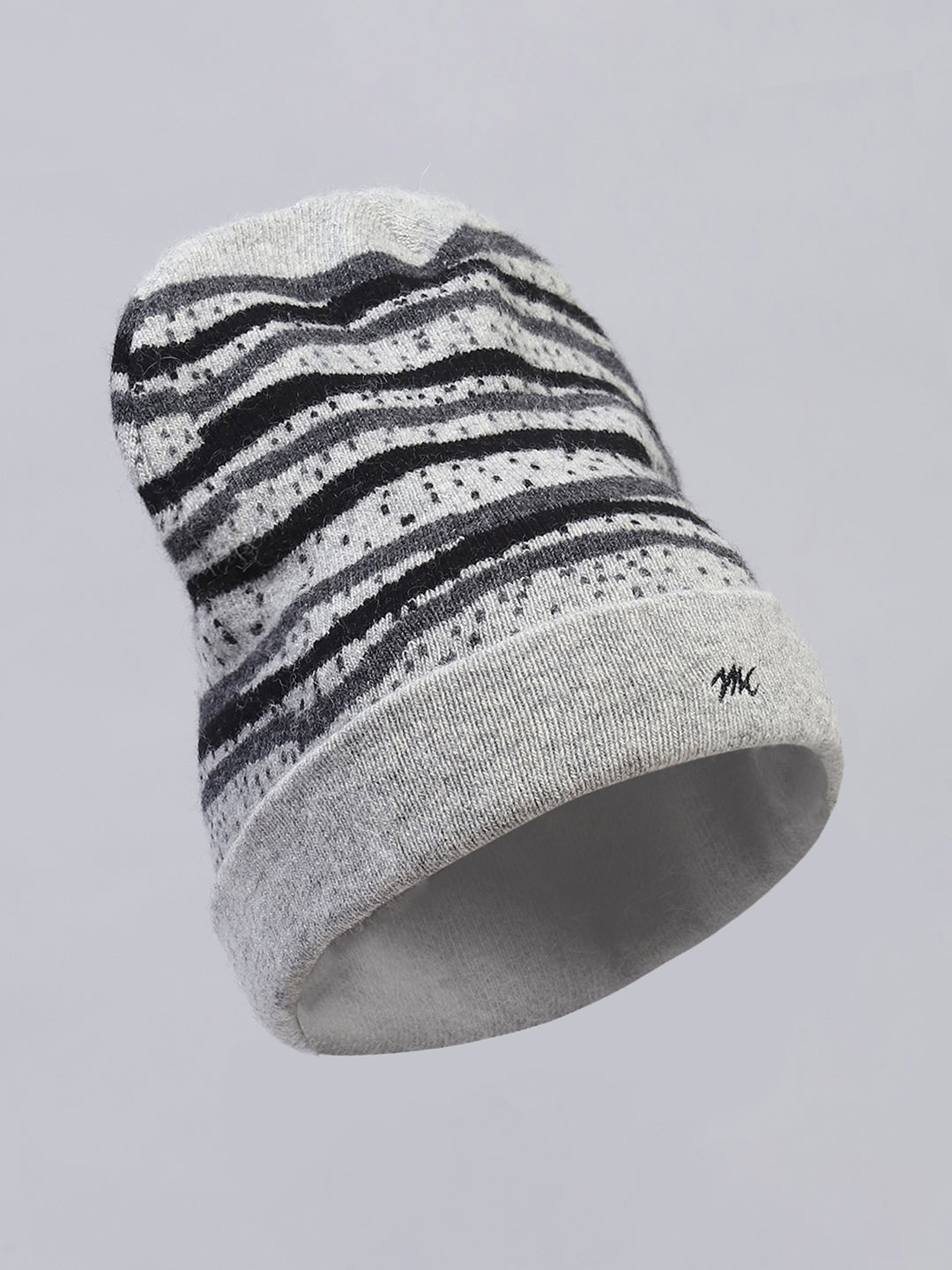 Men Grey Self Design Cap