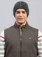 Men Grey Self Design Cap