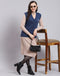 Women Blue Solid V Neck Sleeveless Sweater