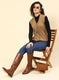 Women Beige Solid Wool blend Cardigan