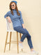 Women Blue Solid Blend wool Sceavy