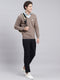 Men Brown Self Design Wool blend Pullover