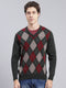 Men Green Printed Wool blend Pullover