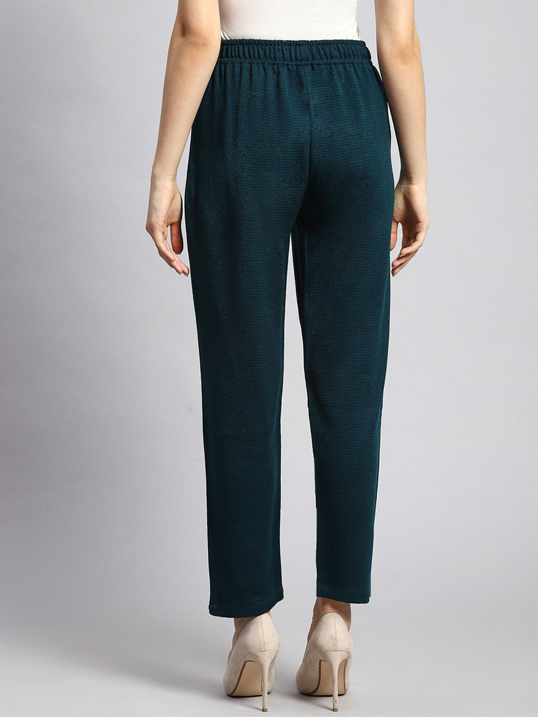 Women Blue Self Winter Lower