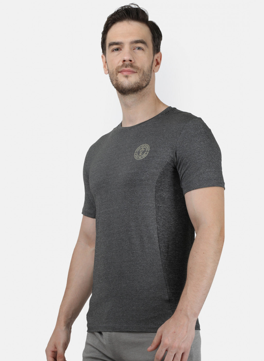 Mens Grey Plain T-Shirt
