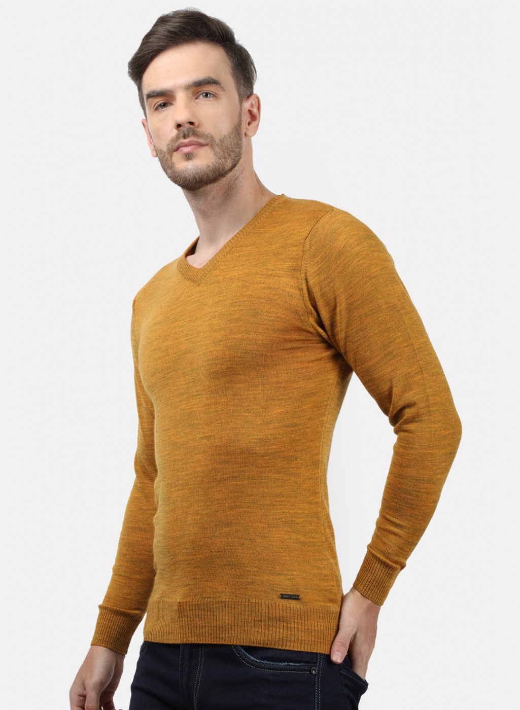 Men Yellow Solid Pullover