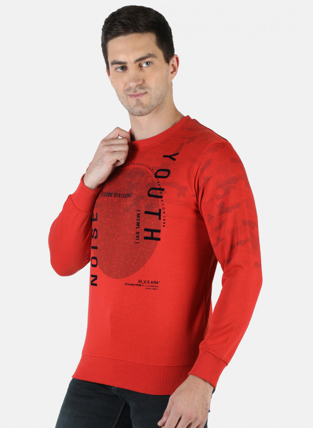 Men Orange Printed Sweatshirt