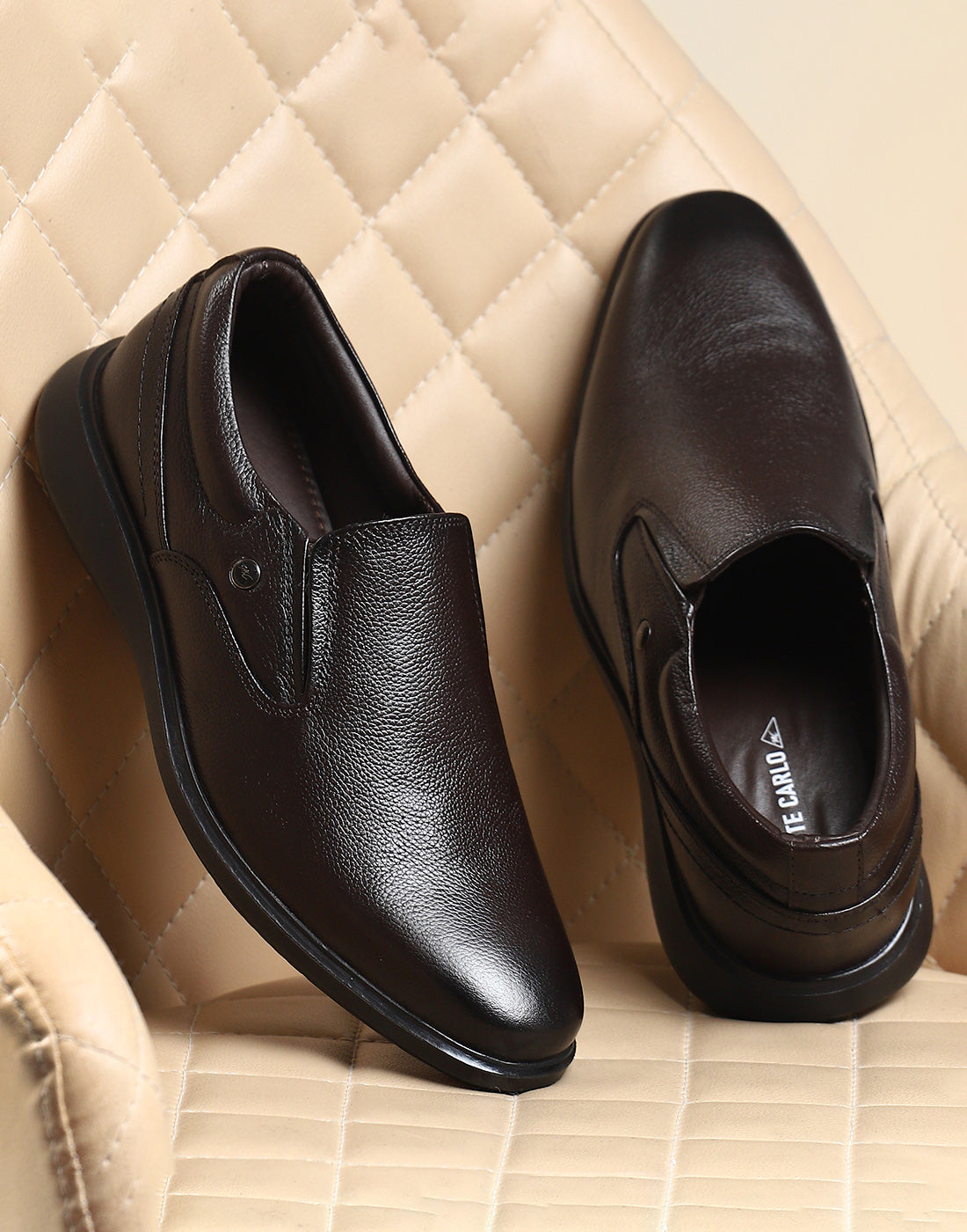 Men Brown Genuine Leather Slip on Shoes
