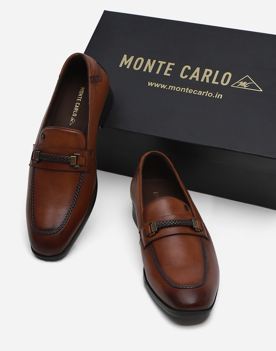 Men Tan Slip on Genuine Leather Loafers