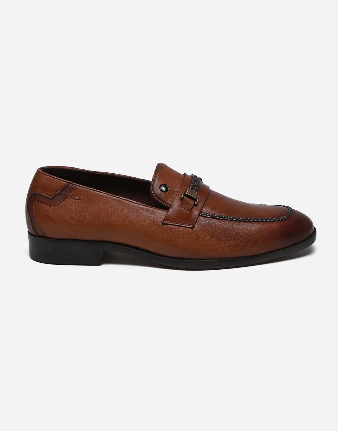 Men Tan Slip on Genuine Leather Loafers