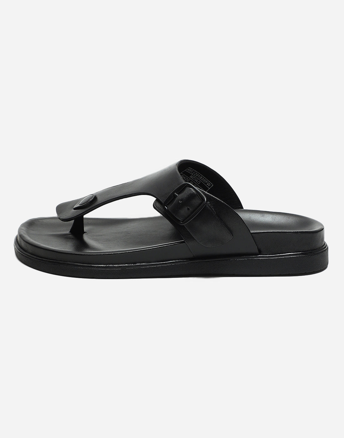 Men Black Leather Comfort Casual Slippers