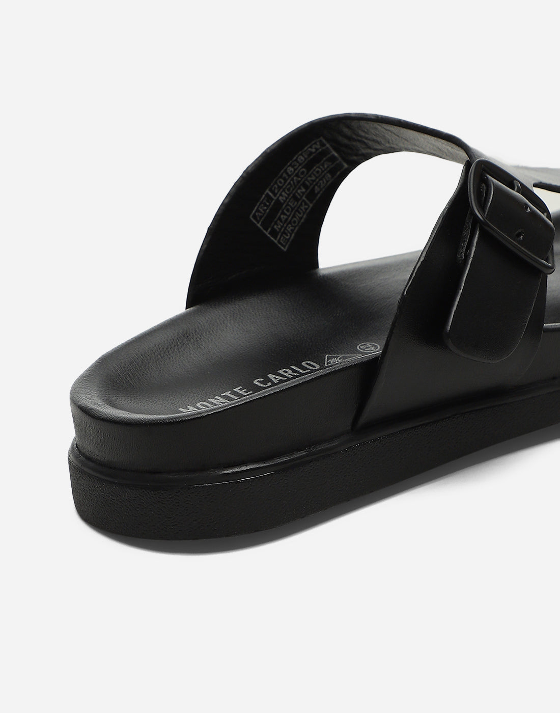 Men Black Leather Comfort Casual Slippers