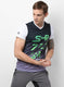 Rock.it NAvy Slim Fit Half Sleeve V Neck T-Shirt