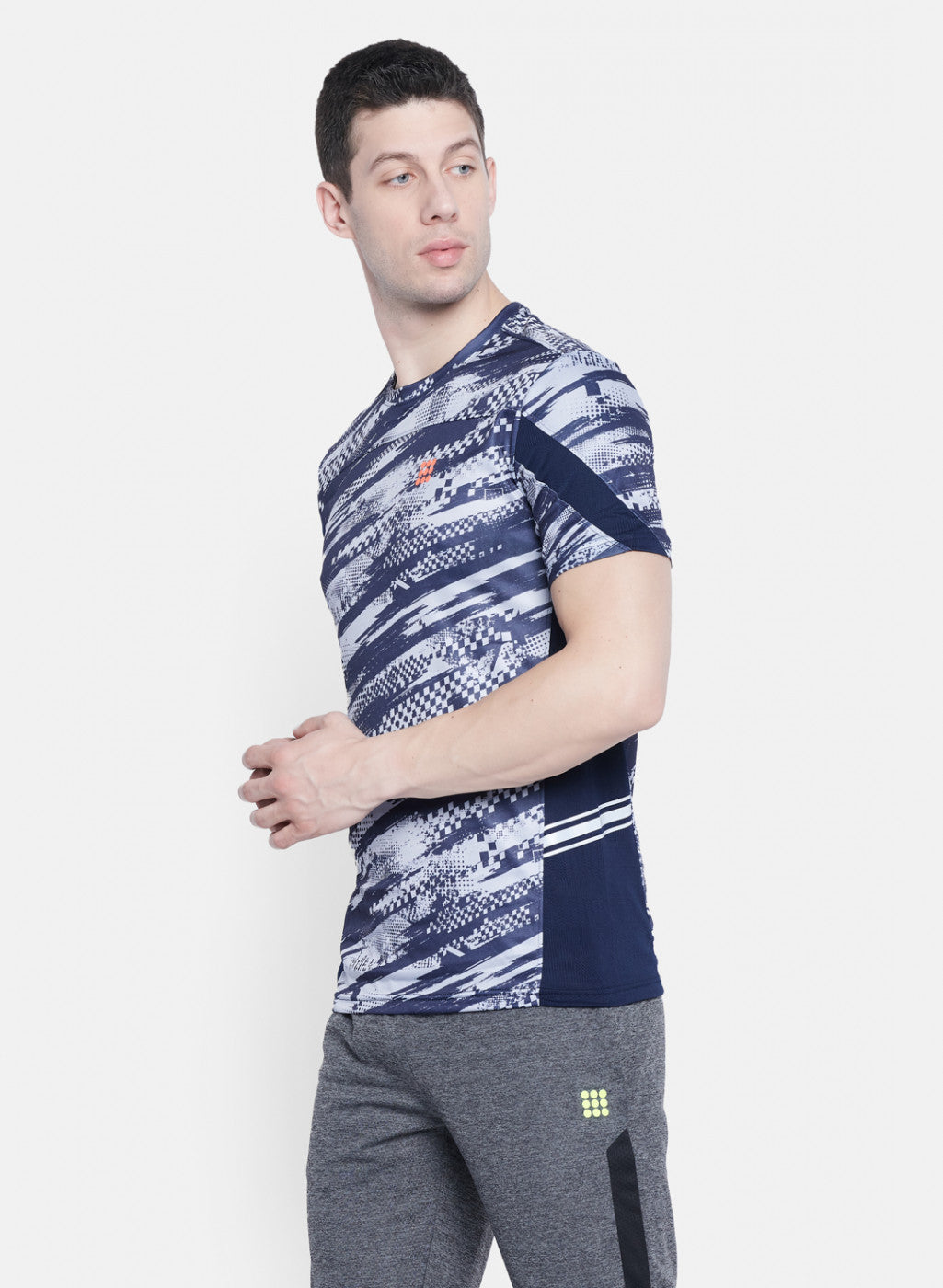 Mens NAvy Blue Printed T-Shirt