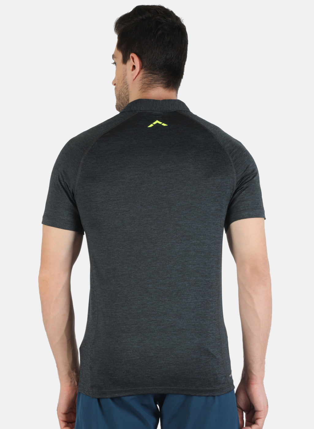 Grey Regular Fit Full Sleeve Collar Neck T-Shirt