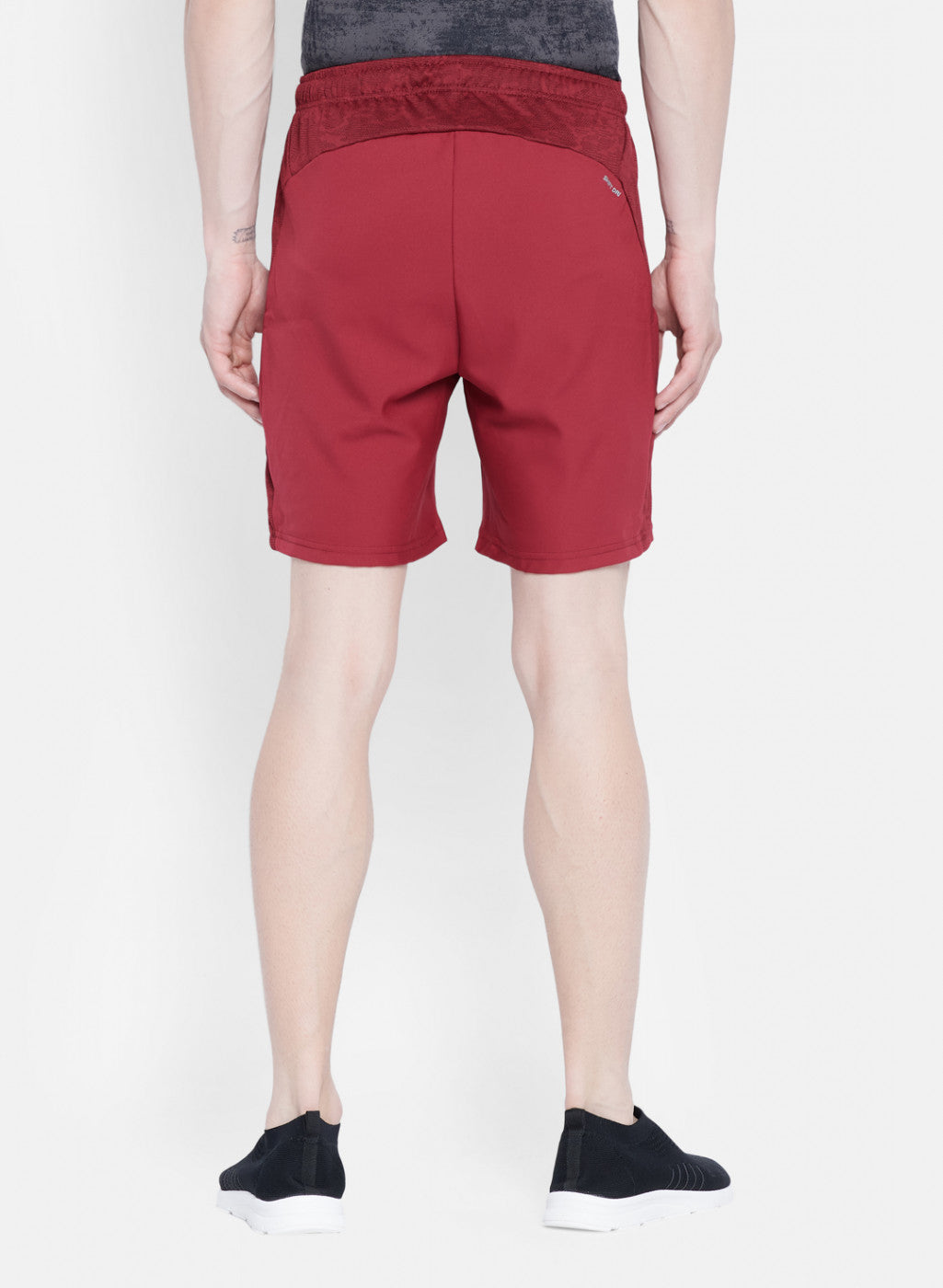 Mens Maroon Self Design Short