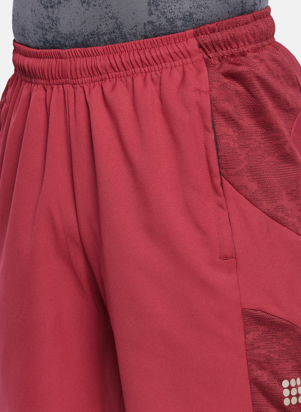 Mens Maroon Self Design Short