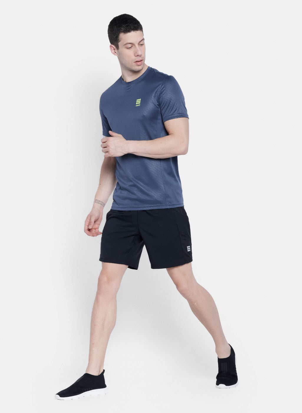 Mens Black Self Design Short