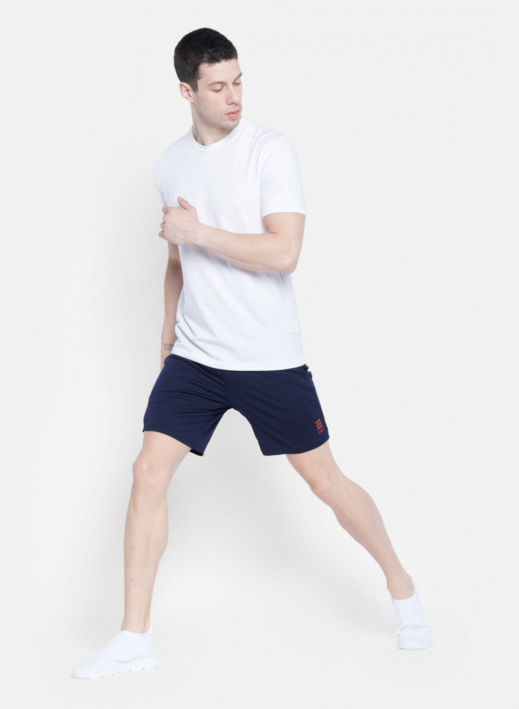 Mens Navy Blue Self Design Short