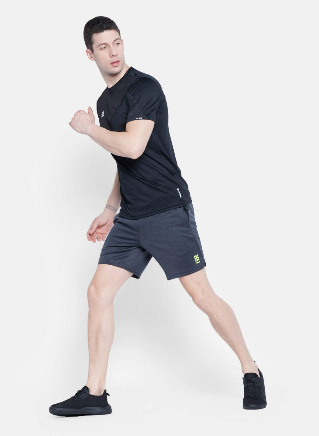 Mens Grey Self Design Short
