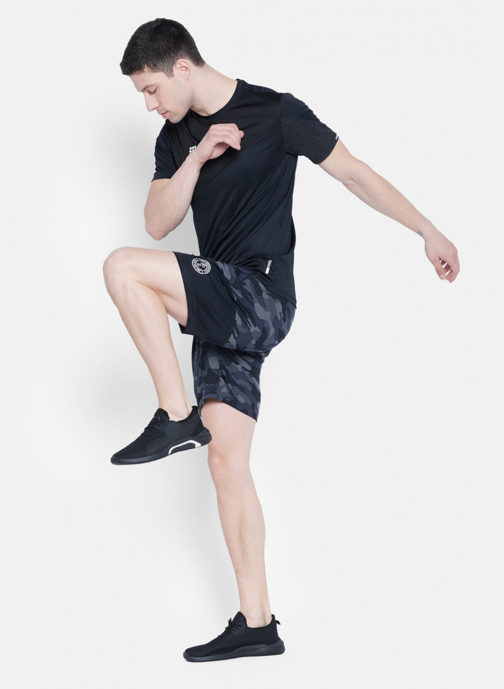 Mens Grey Printed Short