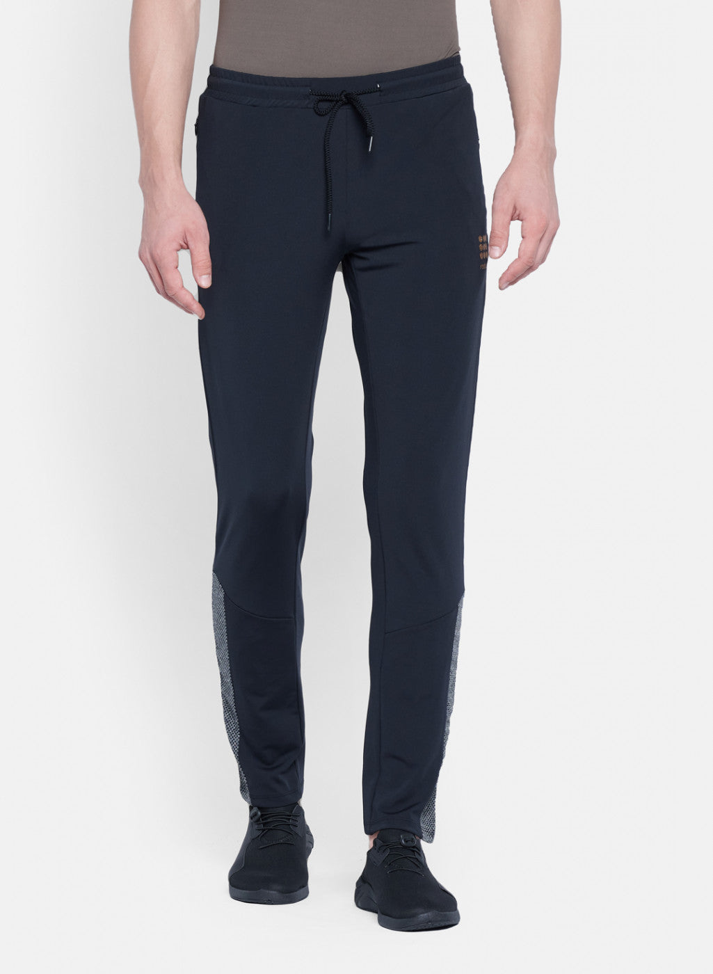 Mens Black Self Design Lower