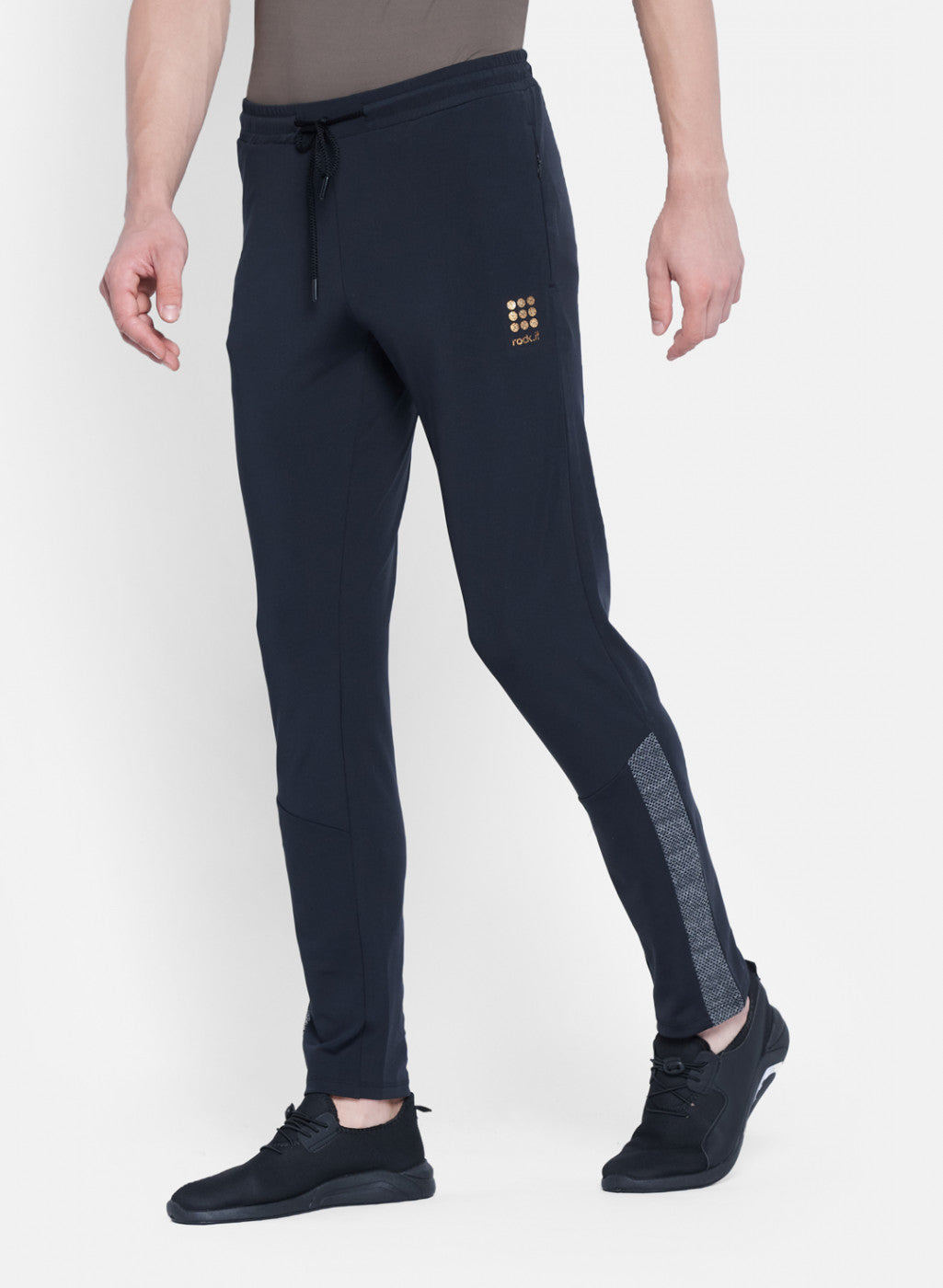 Mens Black Self Design Lower